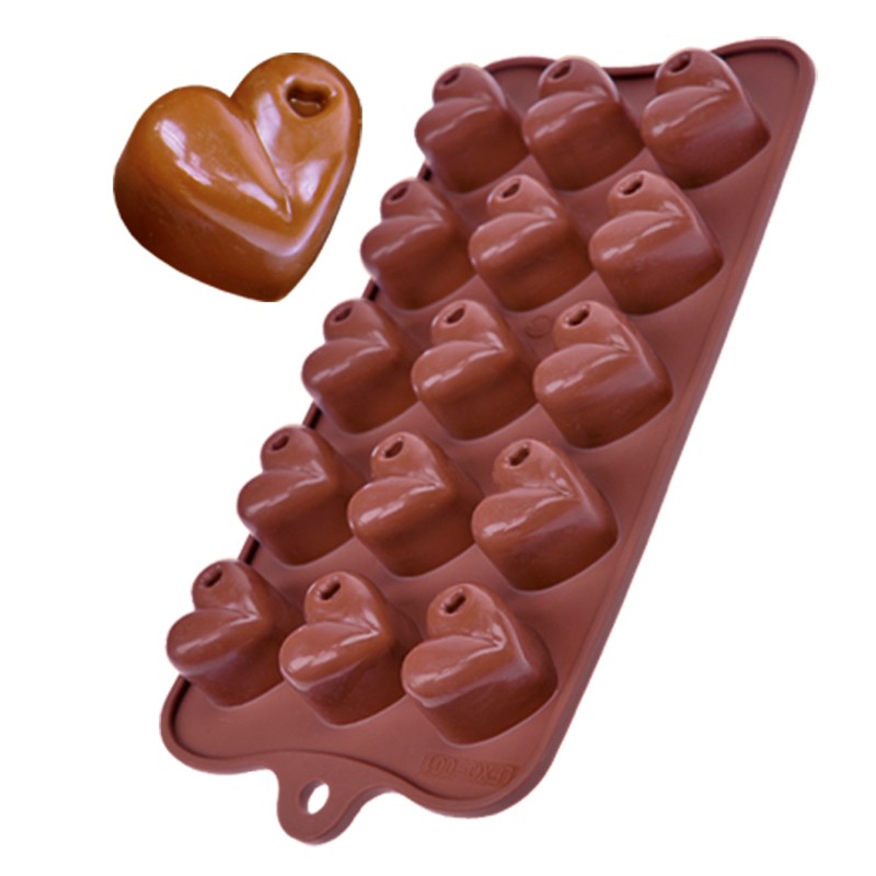 Chocolate Silicone Mould -  Perforated Heart