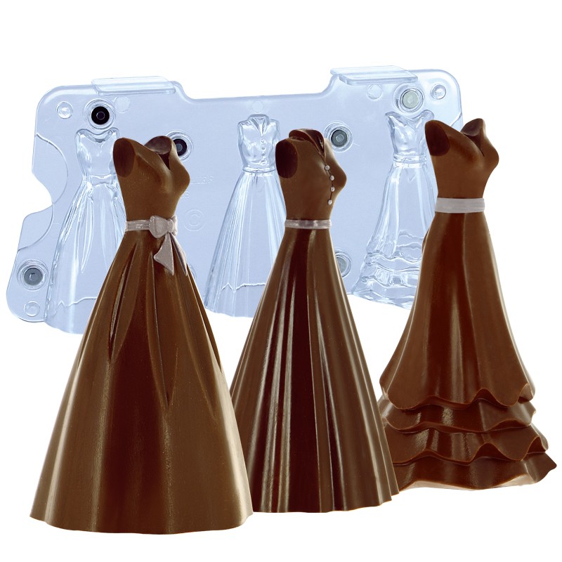 Moule Chocolat Robes Evasées 3 modèles