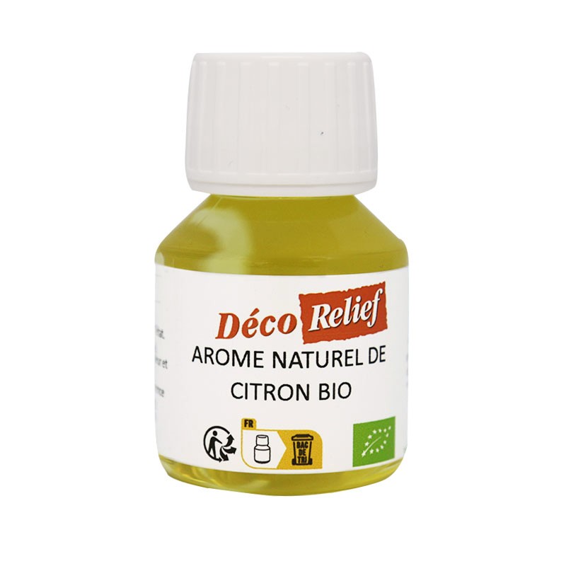 Flacon d'arôme alimentaire naturel bio saveur citron