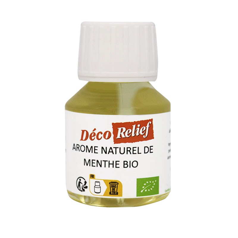 Flacon d'arôme alimentaire naturel bio saveur menthe