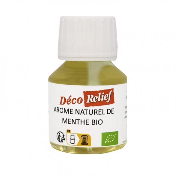 Flacon d'arôme alimentaire naturel bio saveur menthe