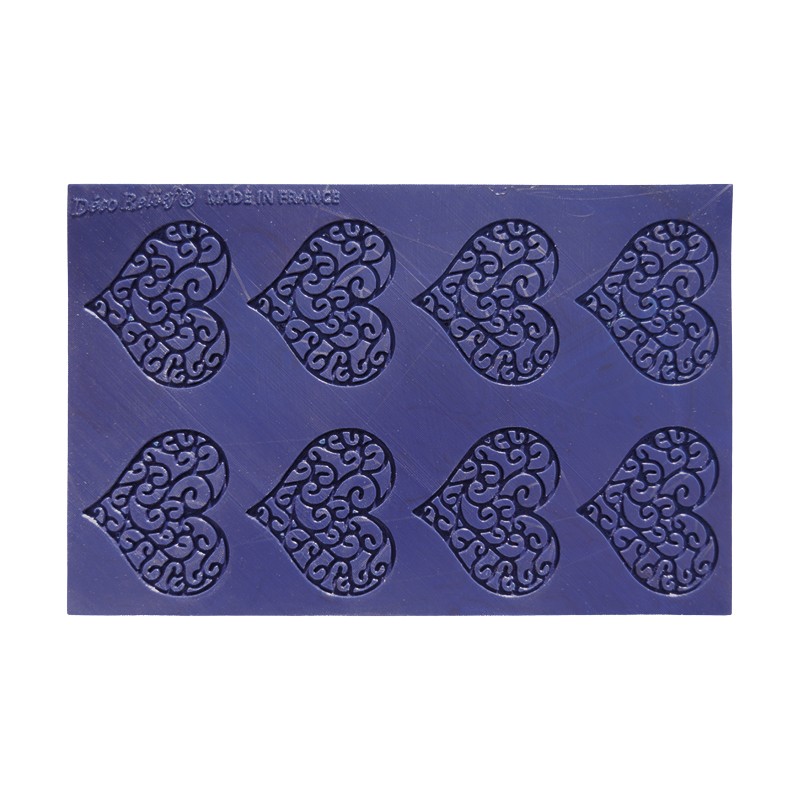 Tapis silicone DECO TUILE - 8 Coeurs entrelacés