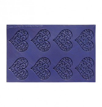 Tapis silicone DECO TUILE - 8 Coeurs entrelacés