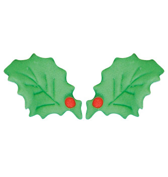 Feuilles de Houx en Pâte d'Amande - 150 pcs / 5 cm