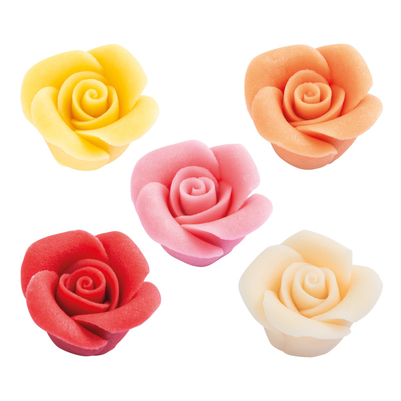 Box of 24 Assorted Marzipan Roses – 27mm