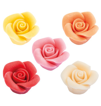 Box of 24 Assorted Marzipan Roses – 27mm