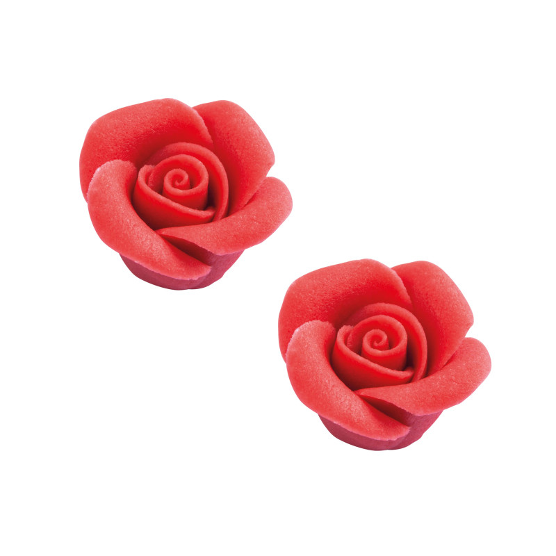 Box of 24 Red Marzipan Roses – 24mm