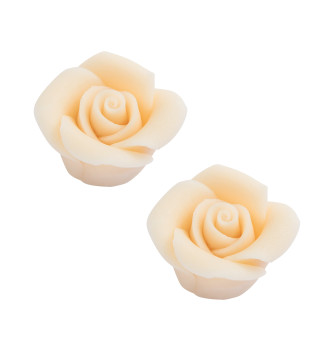 Box of 24 White Marzipan Roses – 24mm