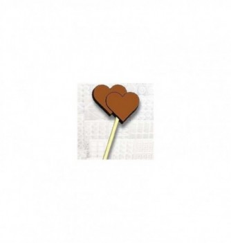 Chocolate mold lollipops 7 Double hearts 50x35x15-20gr