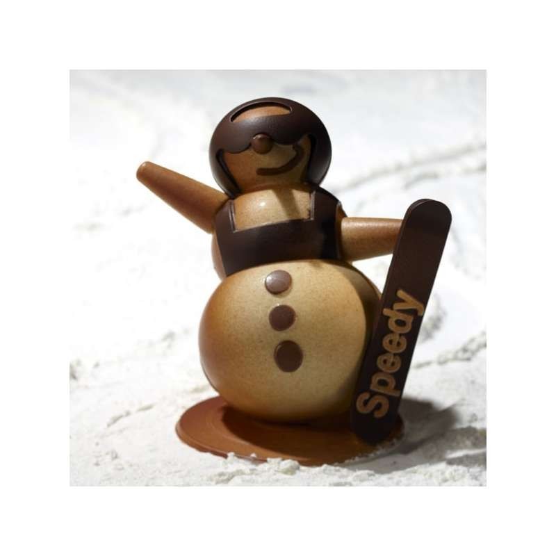 Chocolate Mould - Set of 2 Snowboarding Snowman