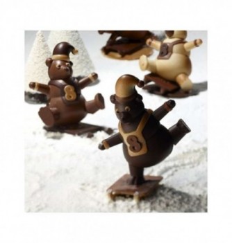 Chocolate Mould - Set of 2 Sledging Bear