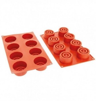 Moule Gâteau Silicone Cylindre Annelé DécoFlex - 8 pcs