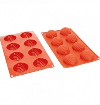 Moule Gâteau Silicone Demi-Sphère Rayée Décoflex - 8pcs