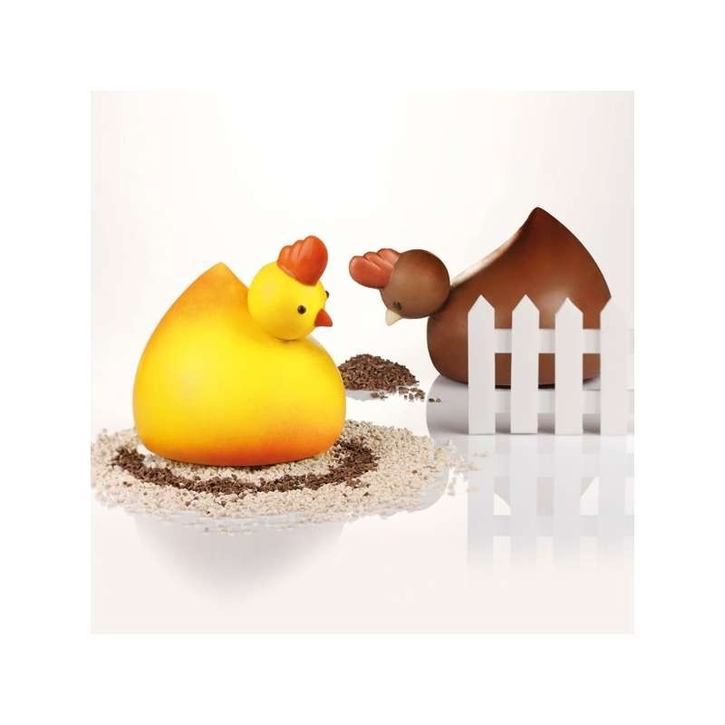Chocolate Mould - Set of 2 Hens (165x180mm)