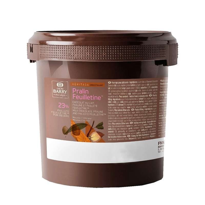 Pralin Feuilletine 1kg Barry - Chocolat au Lait - 23% pailleté feuilletine