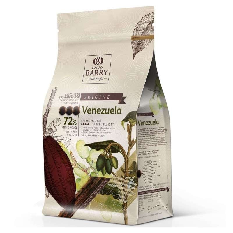 Chocolat de Couverture 1kg Barry - Noir Venezuela 72% Cacao