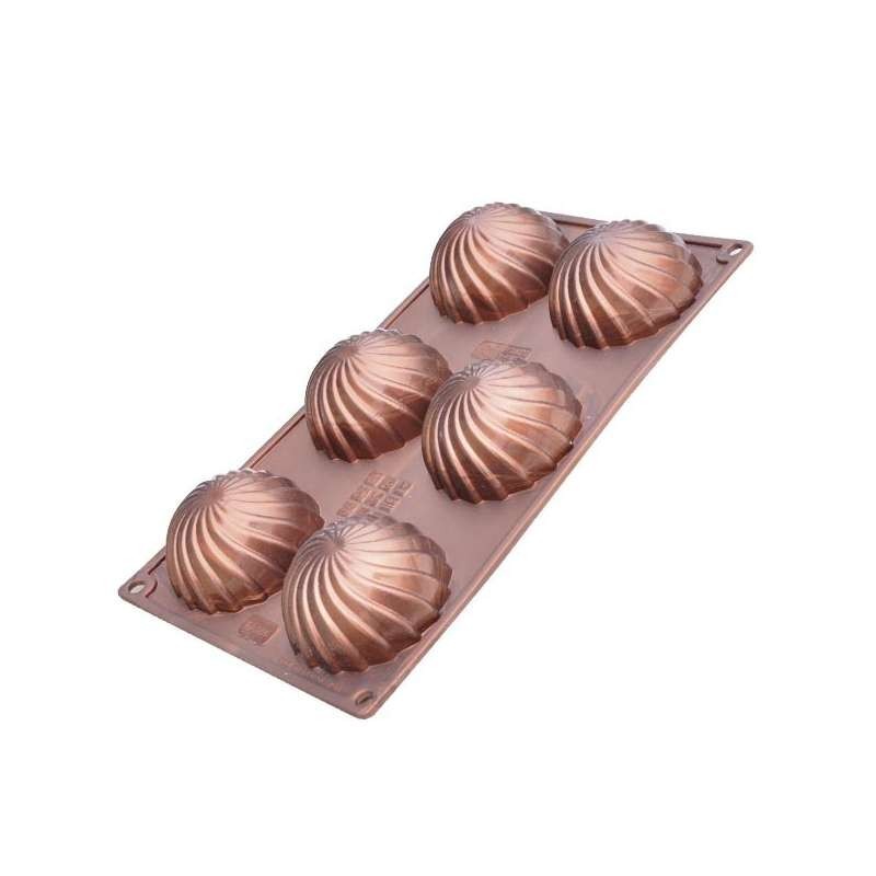 Silicone Mould - Twisted Semi Sphere (6pcs)