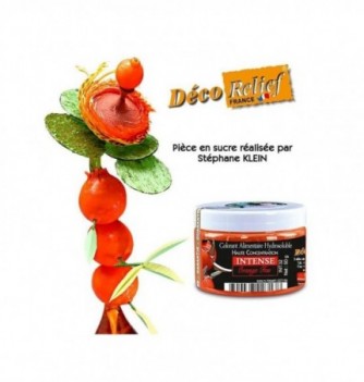 Colorant Alimentaire Hydrosoluble Intense en Poudre - Orange Feu - 50g