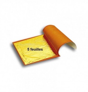 Feuille d'Or Alimentaire Carnet de 5 Feuilles