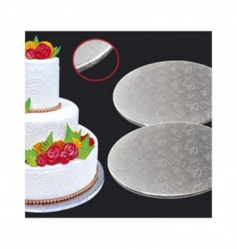 Silver Thick Round Cardboard Cake Base - diam. 35