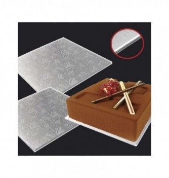 Silver Thick Square Cardboard Cake Base - 20x20 cm