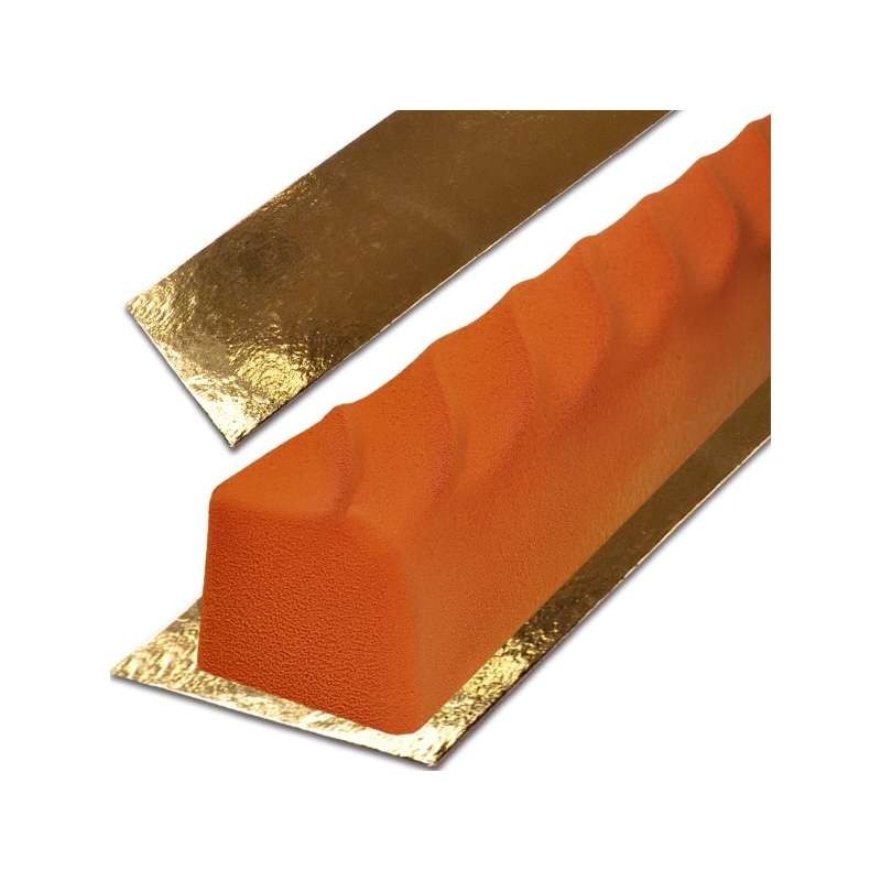 Gold Cardboard Yule Log Base - 100x10 cm h 1,6mm