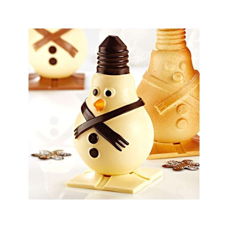 Chocolate Mold - Set of 2 Snowmen Light Bulb
