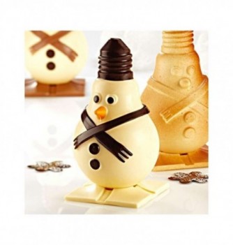 Chocolate Mold - Set of 2 Snowmen Light Bulb