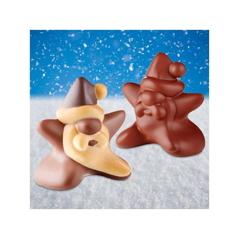 Chocolate Mould - Set of 2 Santa Claus Star