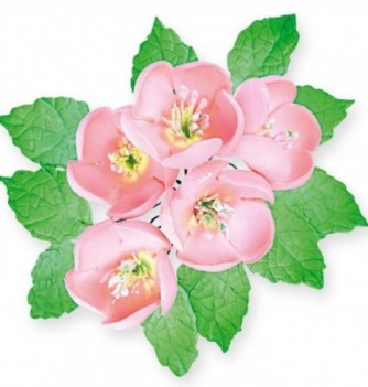 Gumpaste Flowers - Cherry blossom flowers with leaves