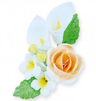 Gumpaste Flowers - Peach and white flowers