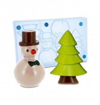 Injected Molds for Chocolate Fir and Snowman.