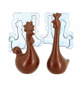 Chocolate Mould - Hen & Rooster Duo (Diam.114x187mm - diam.96x215mm)
