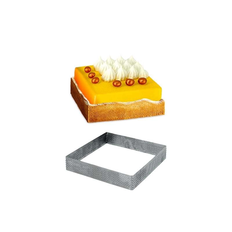 Carré Inox Pâtisserie 10cm Micro-Perforé ht.2cm