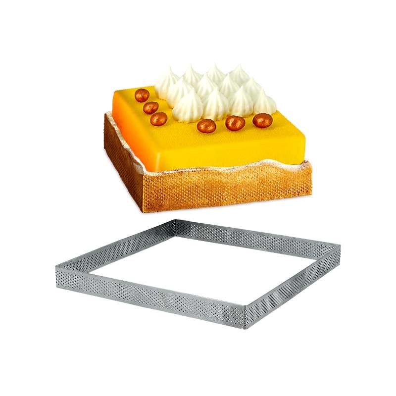 Carré Inox Pâtisserie 20cm Micro-Perforé ht.2cm