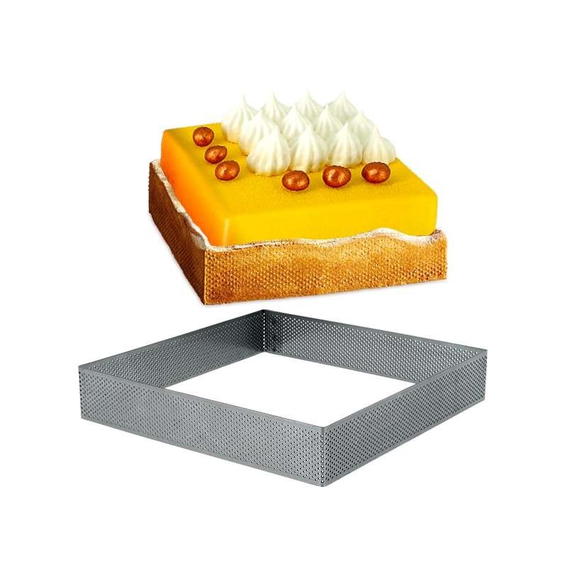 Carré Inox Pâtisserie 20cm Micro-Perforé ht.3.5cm