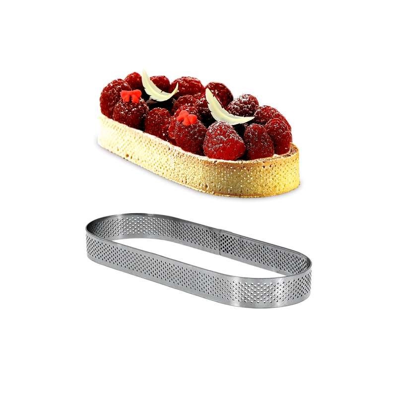 Cercle à Tarte Ovale 19cm Inox Micro-Perforé ht.2cm