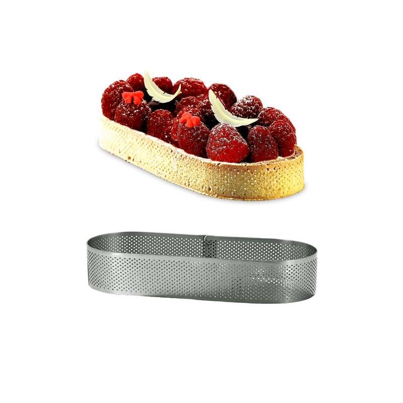 Cercle à Tarte Ovale 19cm Inox Micro-Perforé ht.3.5cm