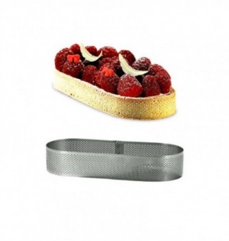 Cercle à Tarte Ovale 19cm Inox Micro-Perforé ht.3.5cm