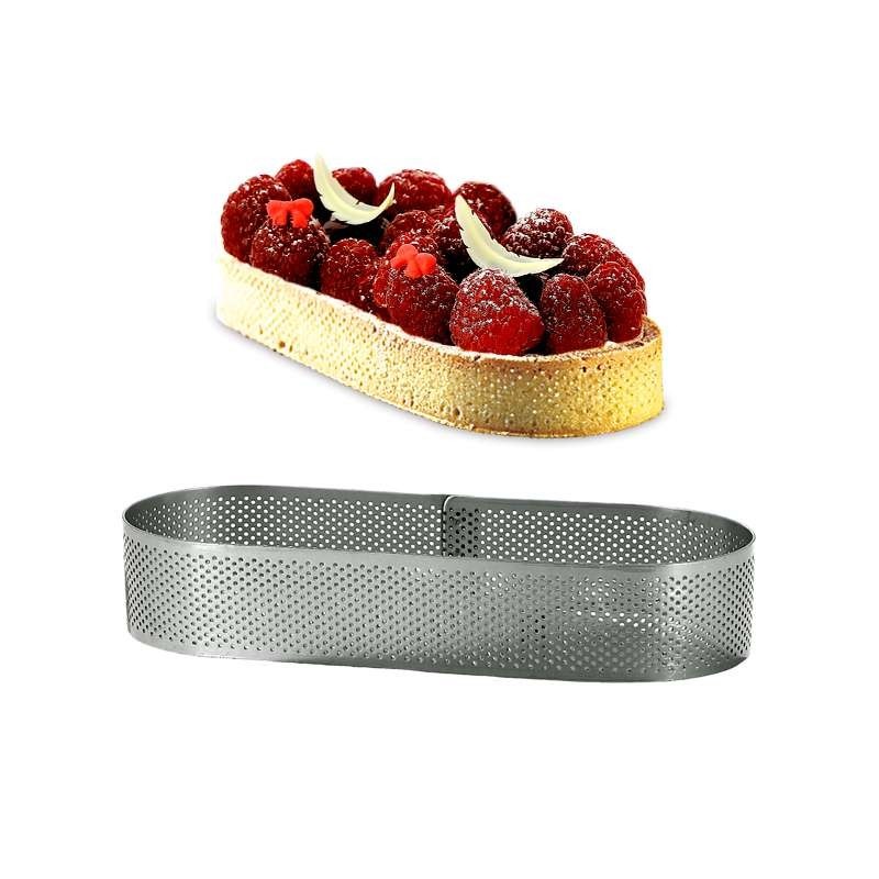 Cercle à Tarte Ovale 29cm Inox Micro-Perforé ht.3.5cm