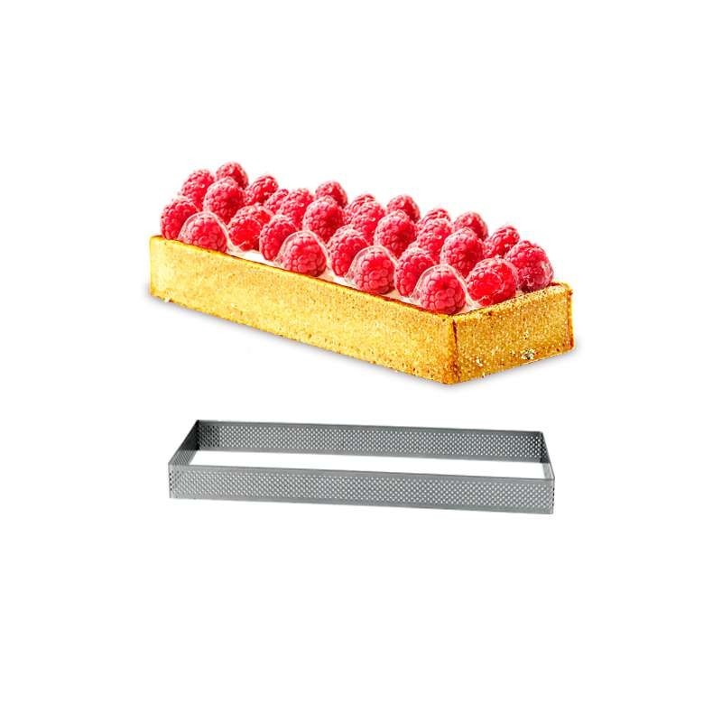 Rectangle Inox Pâtisserie 10x4cm Micro-Perforé ht.2cm