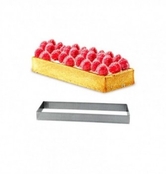 Rectangle Inox Pâtisserie 10x4cm Micro-Perforé ht.2cm