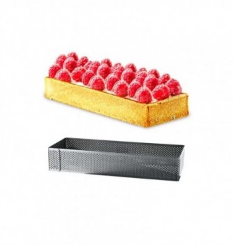 Rectangle Inox Pâtisserie 19x7cm Micro-Perforé ht.3.5cm