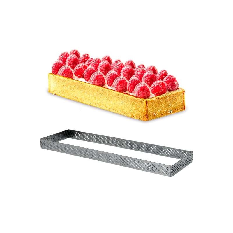 Rectangle Inox Pâtisserie 19x7cm Micro-Perforé ht.2cm