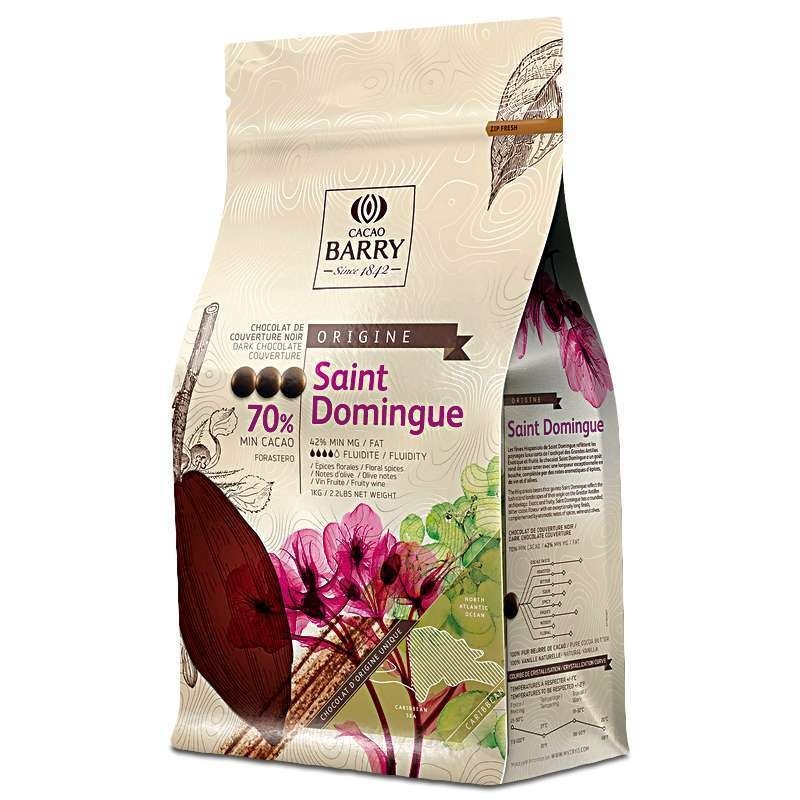 Chocolat de Couverture 1kg Barry - Noir St Domingue 70% Cacao