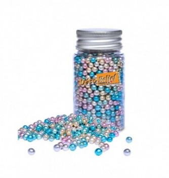 Perles Perles argentées intérieur sucre - 80g - Ø 6-7 mm - 80g - Ø 4-5 mm