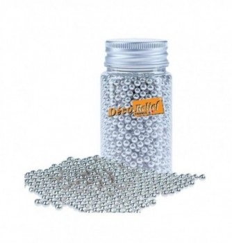 Perles argentées intérieur sucre - 80g - Ø 4-5 mm