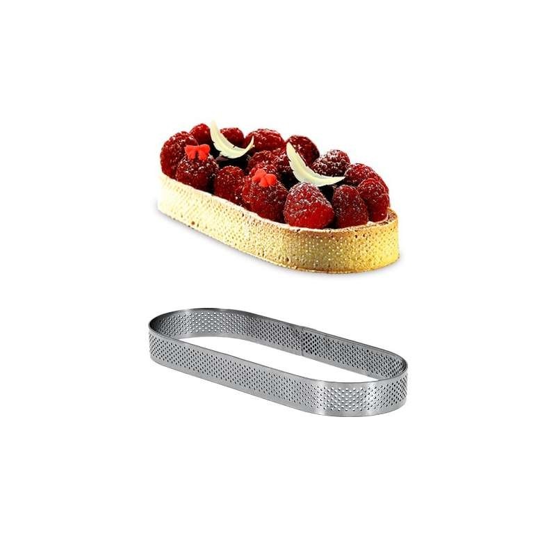 Cercle à Tarte Ovale 12cm Inox Micro-Perforé ht.2cm