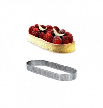 Cercle à Tarte Ovale 12cm Inox Micro-Perforé ht.2cm