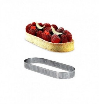 Cercle à Tarte Ovale 13cm Inox Micro-Perforé ht.2cm